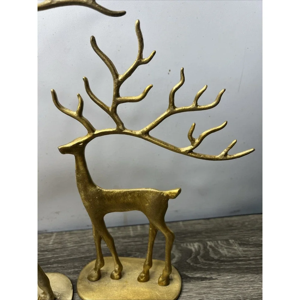Pottery Barn Brass Sculpted Reindeer Deer Medium 15.75